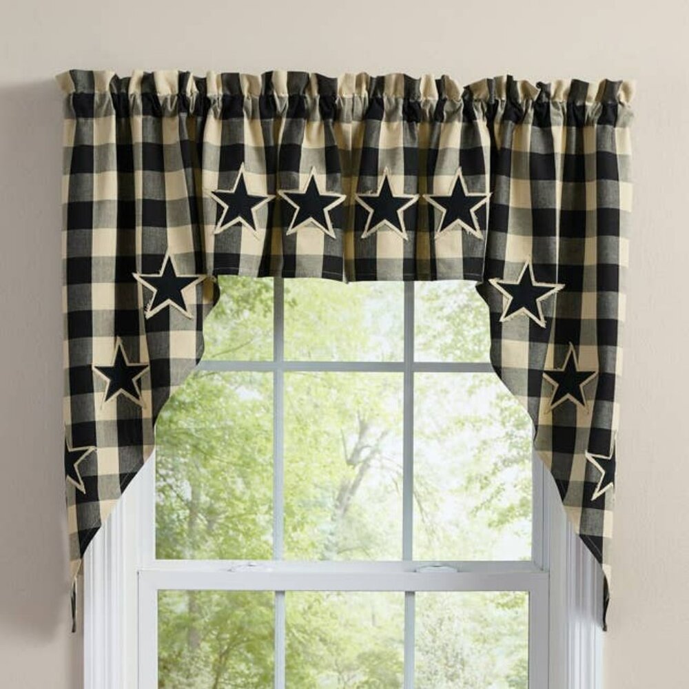 New Farmhouse wicklow Black Star Window Swag